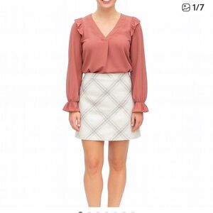 WHBM Neutral Plaid Boot skirt - size 00